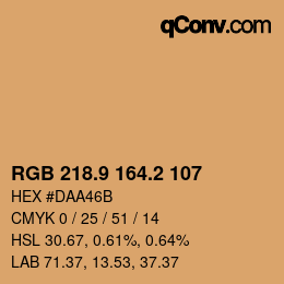 カラーコード: RGB 218.9 164.2 107 | qconv.com