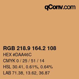 Color code: RGB 218.9 164.2 108 | qconv.com