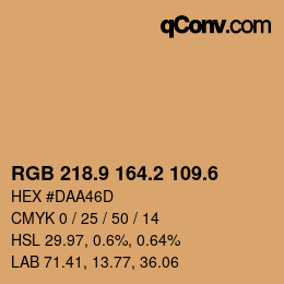 カラーコード: RGB 218.9 164.2 109.6 | qconv.com