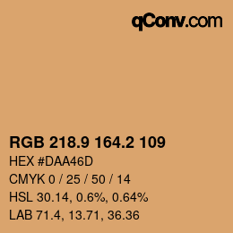 カラーコード: RGB 218.9 164.2 109 | qconv.com