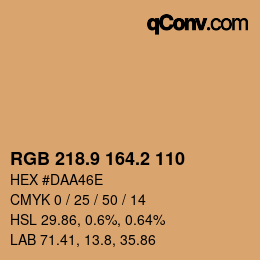 カラーコード: RGB 218.9 164.2 110 | qconv.com