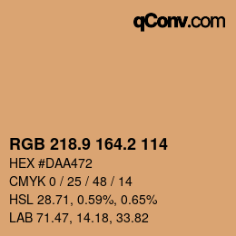 カラーコード: RGB 218.9 164.2 114 | qconv.com
