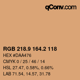 カラーコード: RGB 218.9 164.2 118 | qconv.com