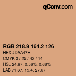 Color code: RGB 218.9 164.2 126 | qconv.com