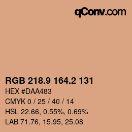 Color code: RGB 218.9 164.2 131 | qconv.com