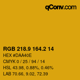 カラーコード: RGB 218.9 164.2 14 | qconv.com