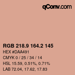 カラーコード: RGB 218.9 164.2 145 | qconv.com