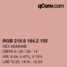 カラーコード: RGB 218.9 164.2 155 | qconv.com
