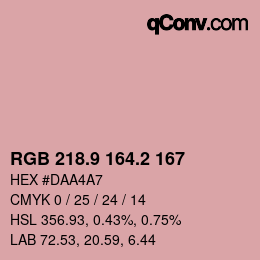 カラーコード: RGB 218.9 164.2 167 | qconv.com