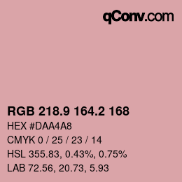 Farbcode: RGB 218.9 164.2 168 | qconv.com
