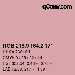 Color code: RGB 218.9 164.2 171 | qconv.com