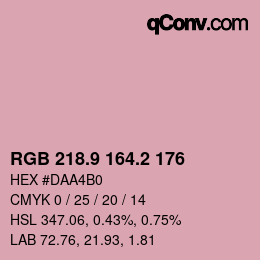 カラーコード: RGB 218.9 164.2 176 | qconv.com