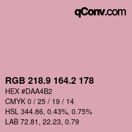 Color code: RGB 218.9 164.2 178 | qconv.com
