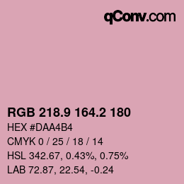 カラーコード: RGB 218.9 164.2 180 | qconv.com