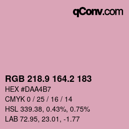 Color code: RGB 218.9 164.2 183 | qconv.com