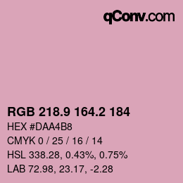 カラーコード: RGB 218.9 164.2 184 | qconv.com