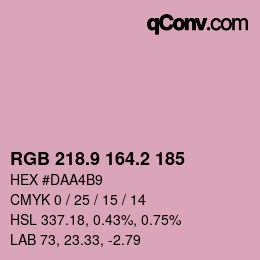 カラーコード: RGB 218.9 164.2 185 | qconv.com