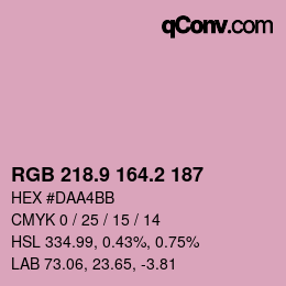 Color code: RGB 218.9 164.2 187 | qconv.com