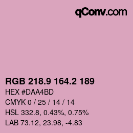 カラーコード: RGB 218.9 164.2 189 | qconv.com
