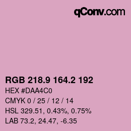 Color code: RGB 218.9 164.2 192 | qconv.com