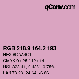 カラーコード: RGB 218.9 164.2 193 | qconv.com