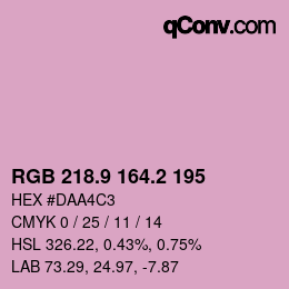 カラーコード: RGB 218.9 164.2 195 | qconv.com