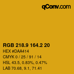 カラーコード: RGB 218.9 164.2 20 | qconv.com