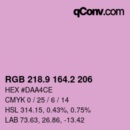 Color code: RGB 218.9 164.2 206 | qconv.com