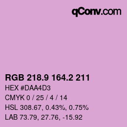Color code: RGB 218.9 164.2 211 | qconv.com