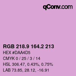 カラーコード: RGB 218.9 164.2 213 | qconv.com