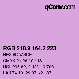 カラーコード: RGB 218.9 164.2 223 | qconv.com