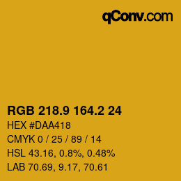 カラーコード: RGB 218.9 164.2 24 | qconv.com