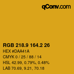 カラーコード: RGB 218.9 164.2 26 | qconv.com