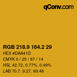 カラーコード: RGB 218.9 164.2 29 | qconv.com