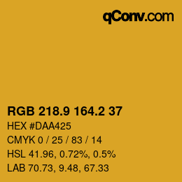 カラーコード: RGB 218.9 164.2 37 | qconv.com
