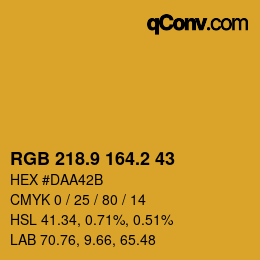 カラーコード: RGB 218.9 164.2 43 | qconv.com