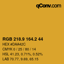 カラーコード: RGB 218.9 164.2 44 | qconv.com