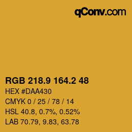カラーコード: RGB 218.9 164.2 48 | qconv.com