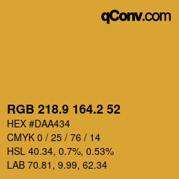 Color code: RGB 218.9 164.2 52 | qconv.com