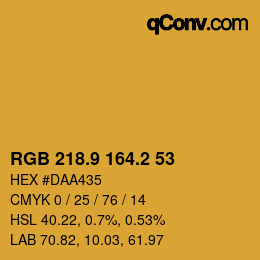 カラーコード: RGB 218.9 164.2 53 | qconv.com