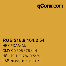 カラーコード: RGB 218.9 164.2 54 | qconv.com