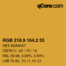 カラーコード: RGB 218.9 164.2 55 | qconv.com