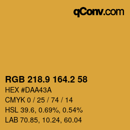 カラーコード: RGB 218.9 164.2 58 | qconv.com