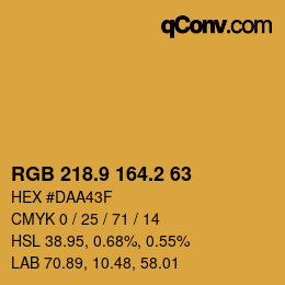 カラーコード: RGB 218.9 164.2 63 | qconv.com