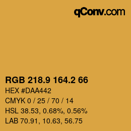 カラーコード: RGB 218.9 164.2 66 | qconv.com