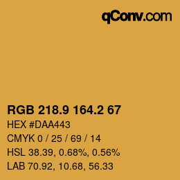 Color code: RGB 218.9 164.2 67 | qconv.com