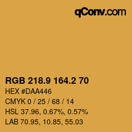 カラーコード: RGB 218.9 164.2 70 | qconv.com