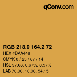カラーコード: RGB 218.9 164.2 72 | qconv.com