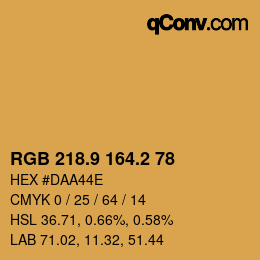 カラーコード: RGB 218.9 164.2 78 | qconv.com