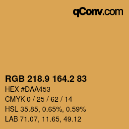 カラーコード: RGB 218.9 164.2 83 | qconv.com